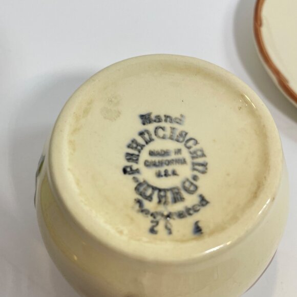 Franciscan Apple Hand-Decorated Creamer & Saucer Set Made In California USA - Picture 5 of 6